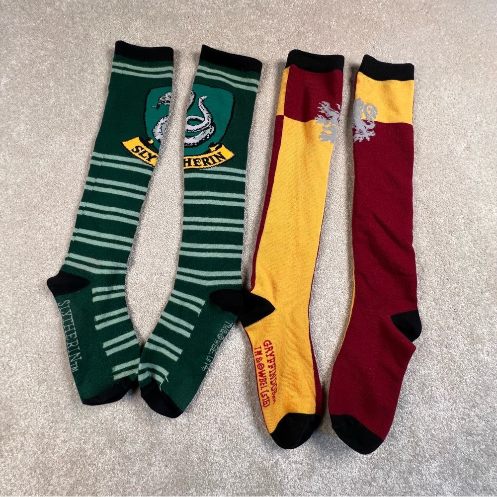 Harry Potter Socks Hogwarts Slytherin‎ Gryffindor Knee High Adult Size